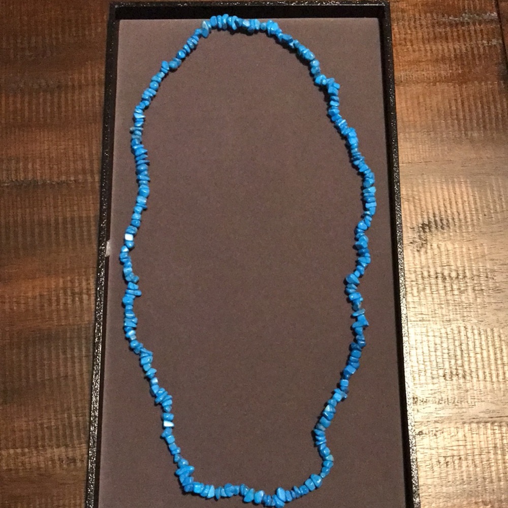 Turquoise Howlite Chip Single Strand Necklace